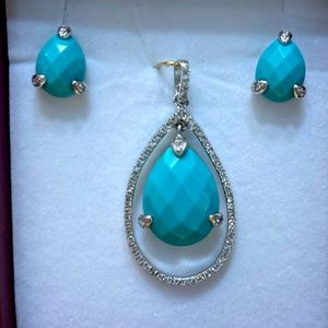925 silver earring and pendant